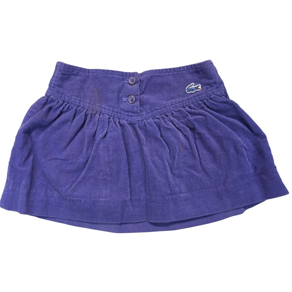 Vintage Izod Lacoste Girls Purple Corduroy Pleated Skirt‎ 3T Style 78080T Logo